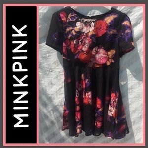 Floral sheer cutout dress